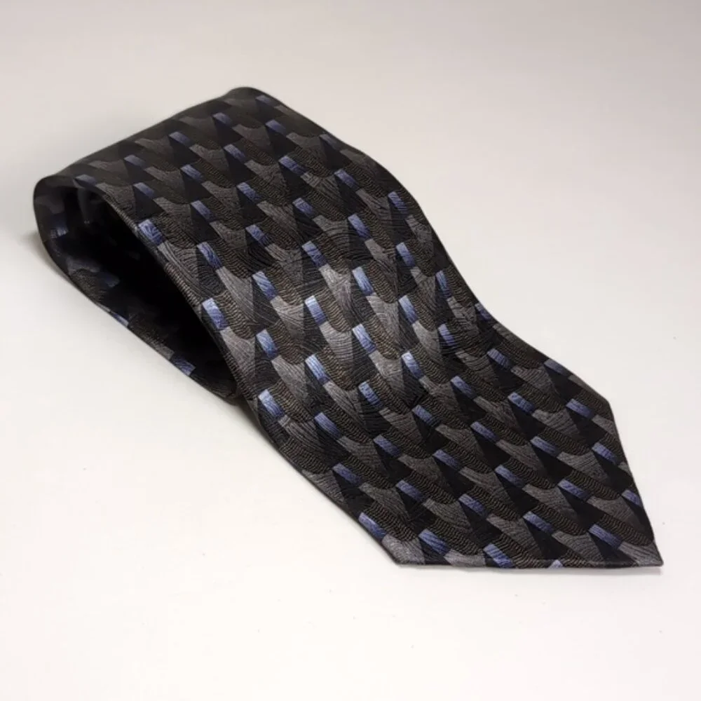 💠Z Inc Pure Silk Mens Tie Geometric 4